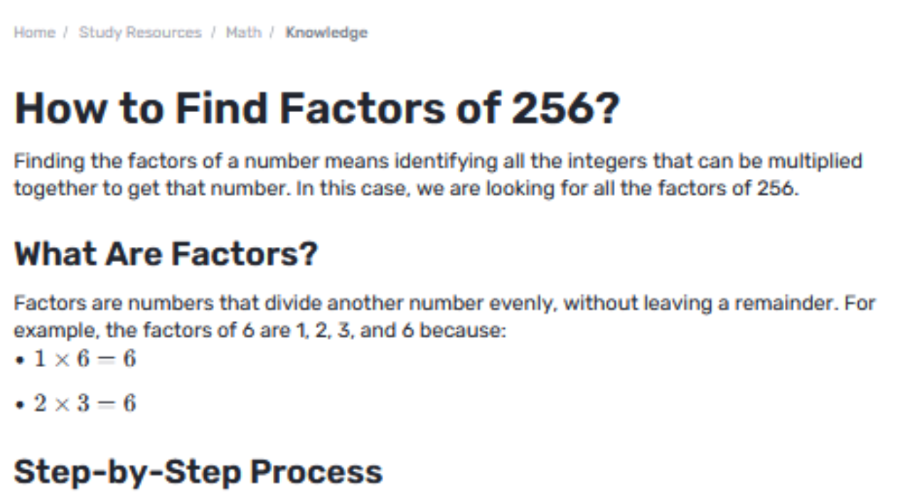 What Are The Factor Pairs Of 256?